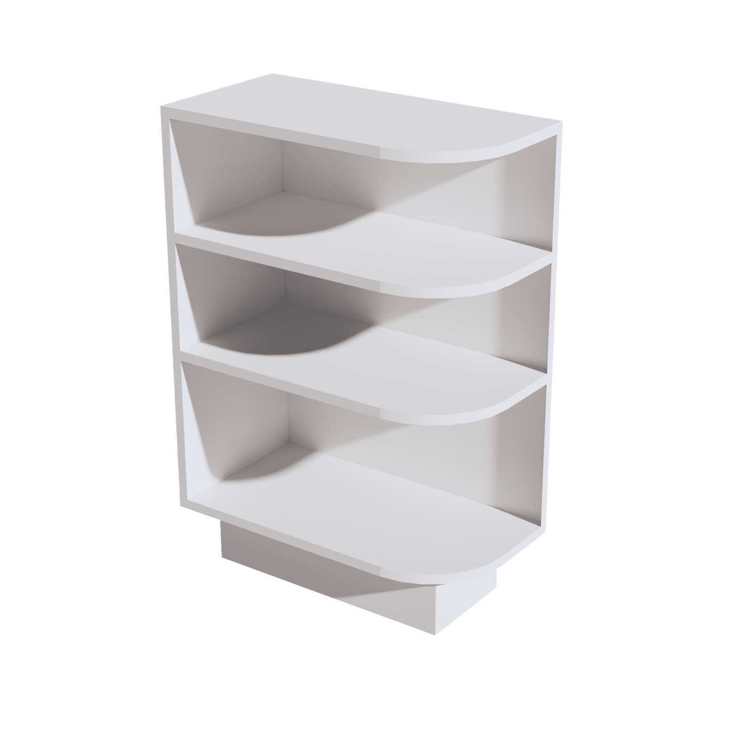 HF - BES12L: Frost White Shaker 12" 4 Shelves End Shelf Corner Base Cabinets (Left Open) - NextCabinets