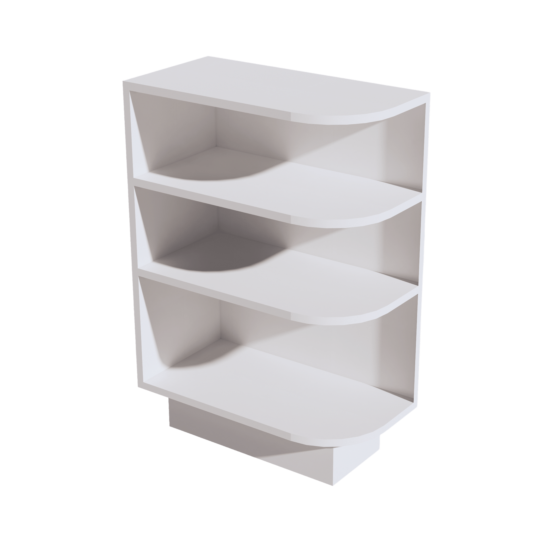 HF - BES12L: Frost White Shaker 12" 4 Shelves End Shelf Corner Base Cabinets (Left Open) - NextCabinets