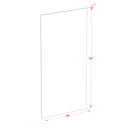 HF - BP48x96 - 3/4: Frost White Shaker 48"W x 96"H x 3/4"D Base End Skin Panel - NextCabinets