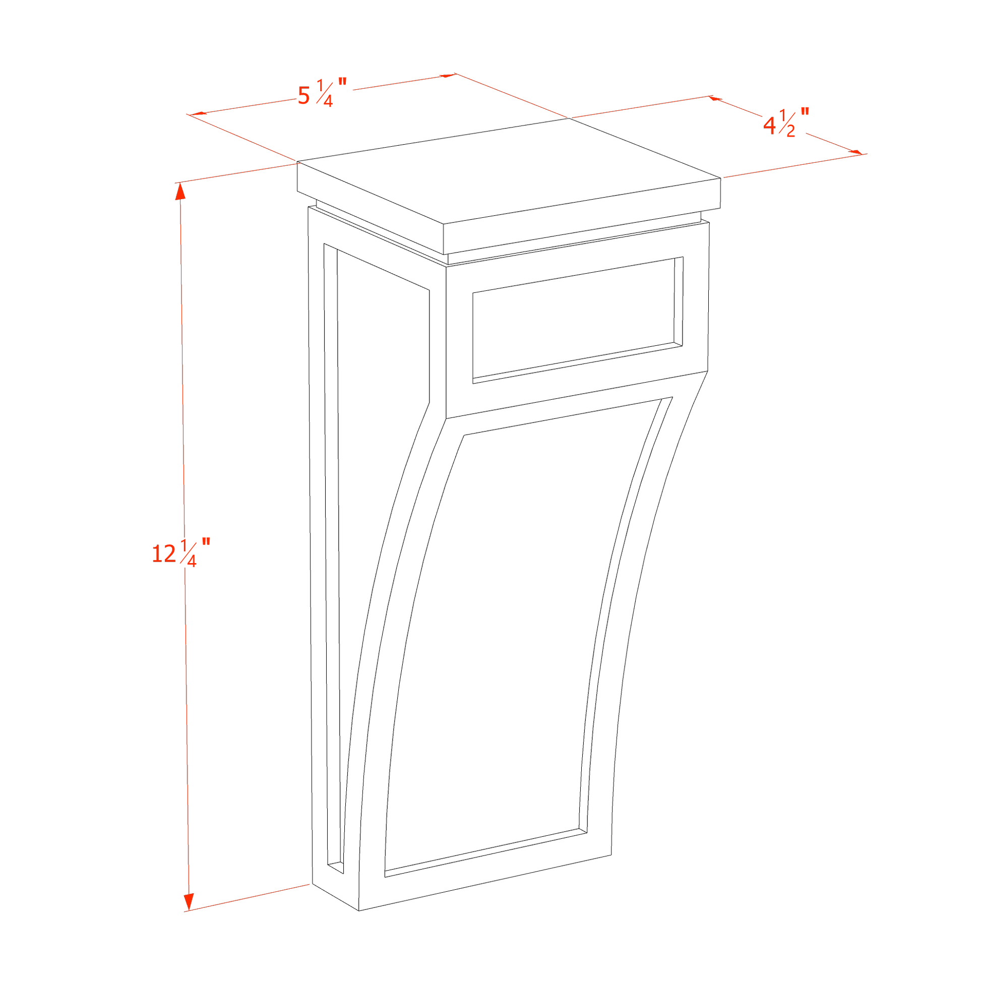 HF - CML: Frost White Shaker 5 - 1/4"W x 12 - 1/2"H x 4 - 1/2"D Large Corbel - NextCabinets