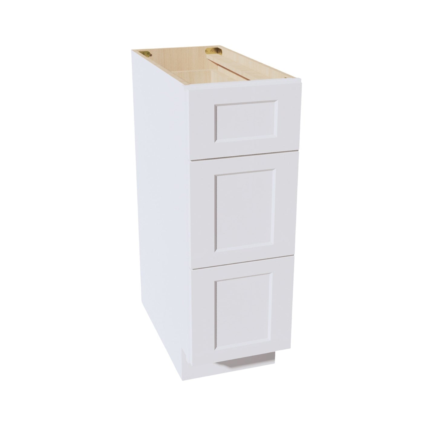 HF - DB12: Frost White Shaker 12" 3 Drawers Base Cabinet - NextCabinets