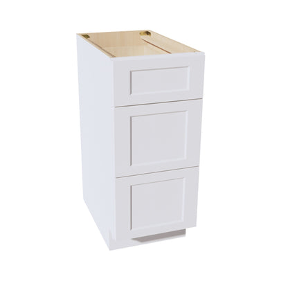 HF - DB15: Frost White Shaker 15" 3 Drawers Base Cabinet - NextCabinets