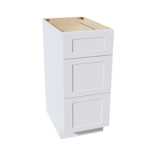HF - DB15: Frost White Shaker 15" 3 Drawers Base Cabinet - NextCabinets