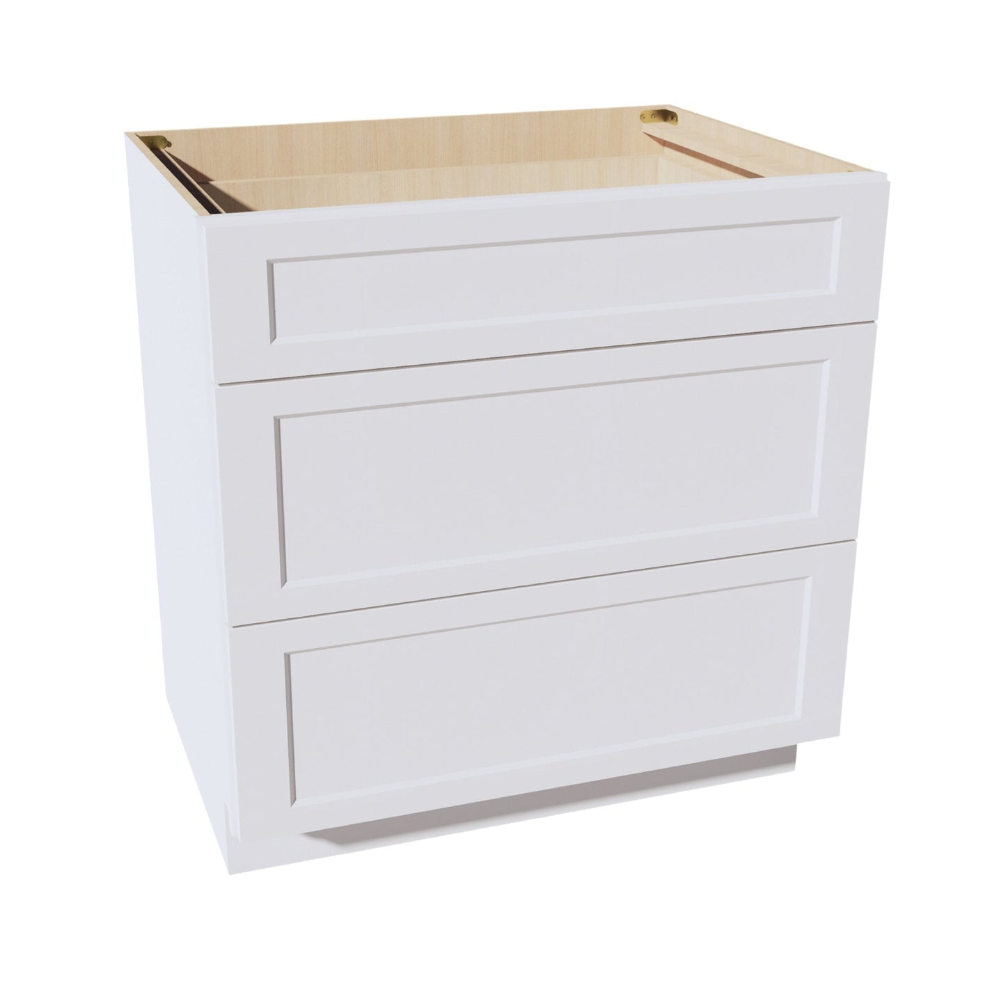 HF - DB36: Frost White Shaker 36" 3 Drawers Base Cabinet - NextCabinets