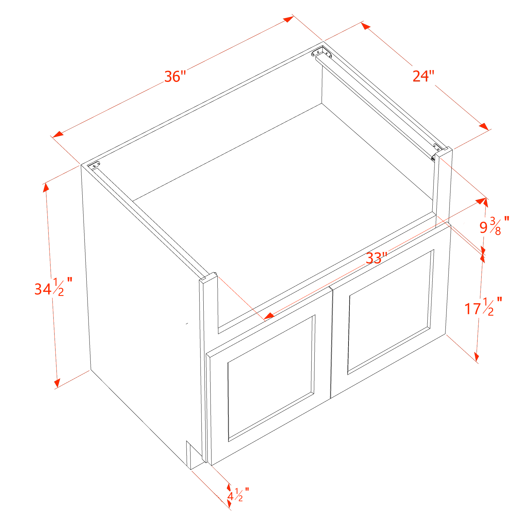 HF - FS36: Frost White Shaker 36" 2 Doors Farm House Sink Base Cabinets - NextCabinets