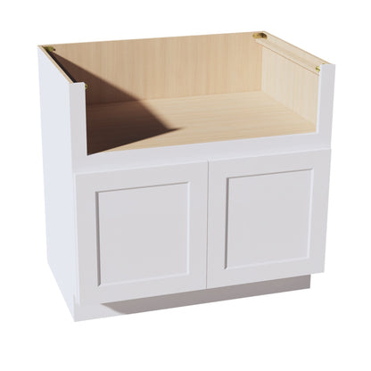 HF - FS36: Frost White Shaker 36" 2 Doors Farm House Sink Base Cabinets - NextCabinets