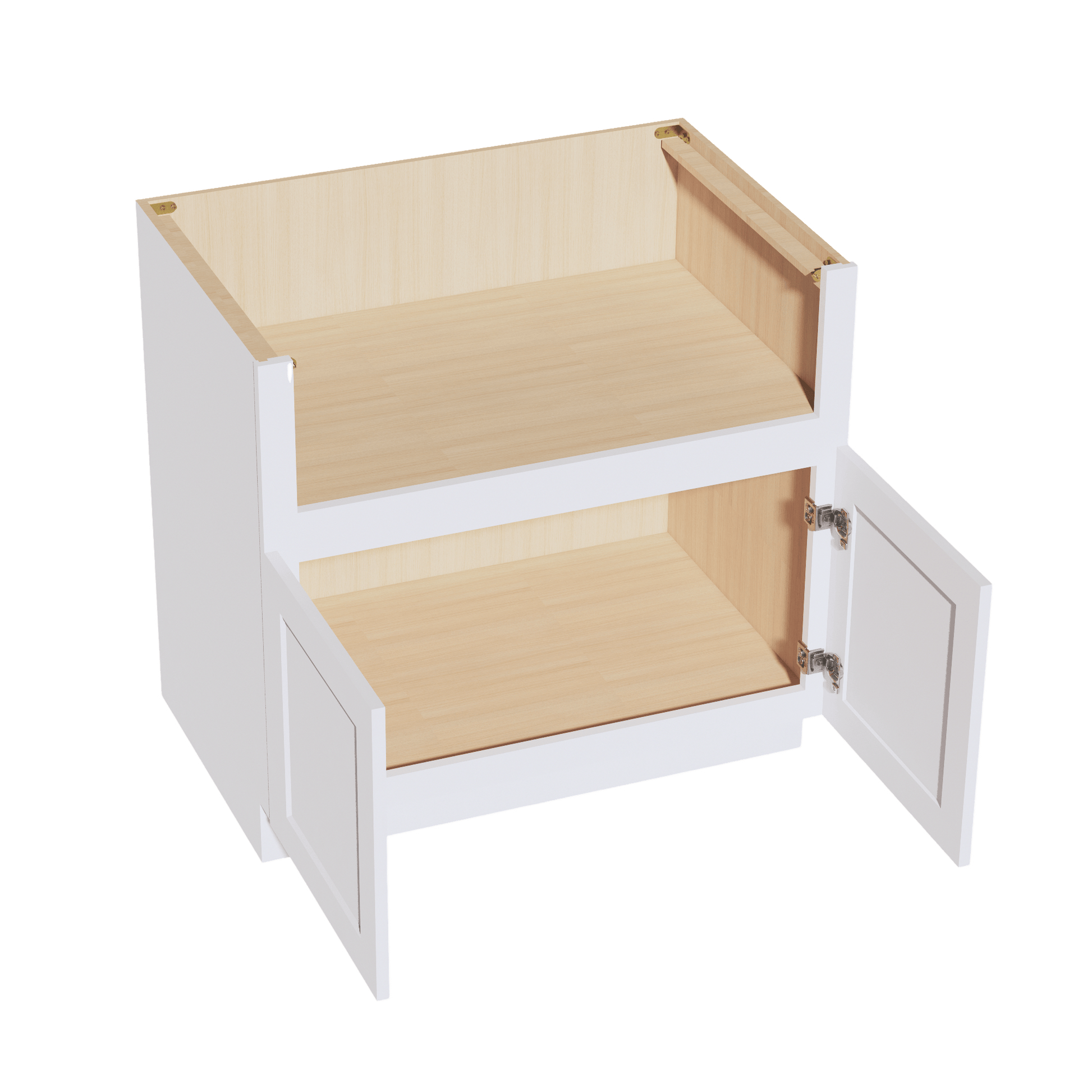 HF - FS36: Frost White Shaker 36" 2 Doors Farm House Sink Base Cabinets - NextCabinets