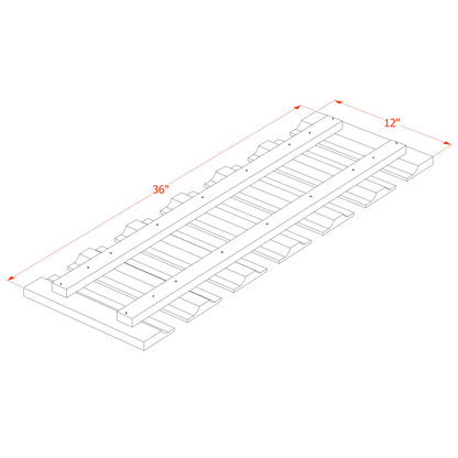 HF - GL36: Frost White Shaker 36"W x 1 - 1/2"H x 12"D Wall Glass Holder - NextCabinets