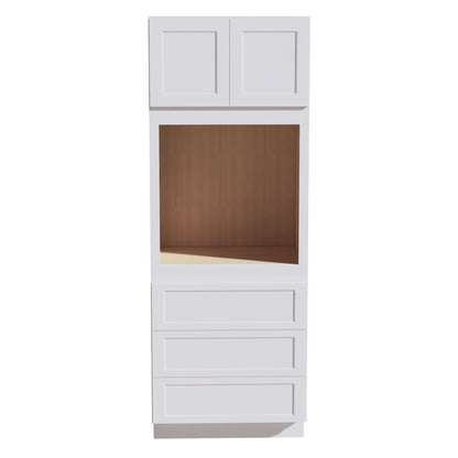 HF - OC3390: Frost White Shaker 33"W x 90"H x 24"D 2 Doors & 3 Drawers Tall Oven Shelf Cabinets - NextCabinets