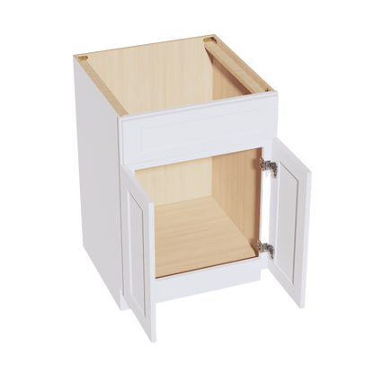 HF - SB24: Frost White Shaker 24" 2 Doors 1 False Drawer Sink Base Cabinet - NextCabinets