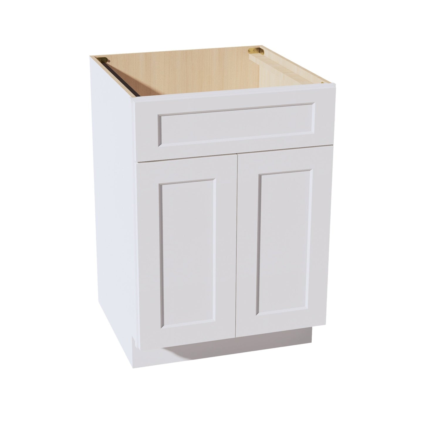 HF - SB24: Frost White Shaker 24" 2 Doors 1 False Drawer Sink Base Cabinet - NextCabinets