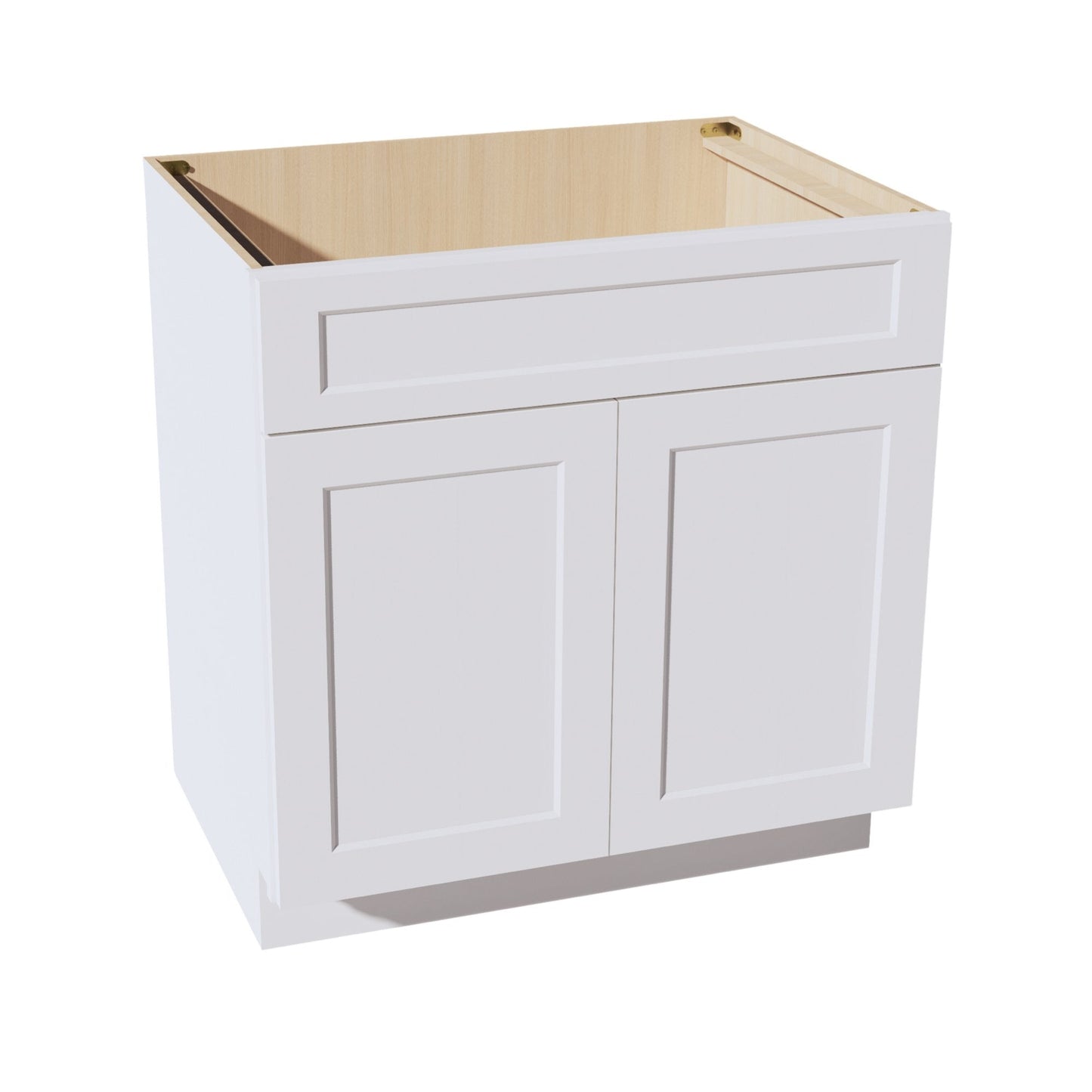 HF - SB33: Frost White Shaker 33" 2 Doors 1 False Drawer Sink Base Cabinet - NextCabinets