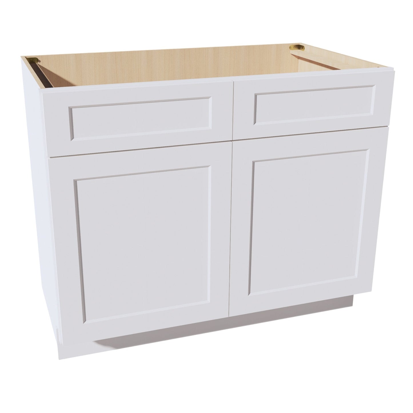 HF - SB42: Frost White Shaker 42" 2 Doors 2 False Drawers Sink Base Cabinet - NextCabinets