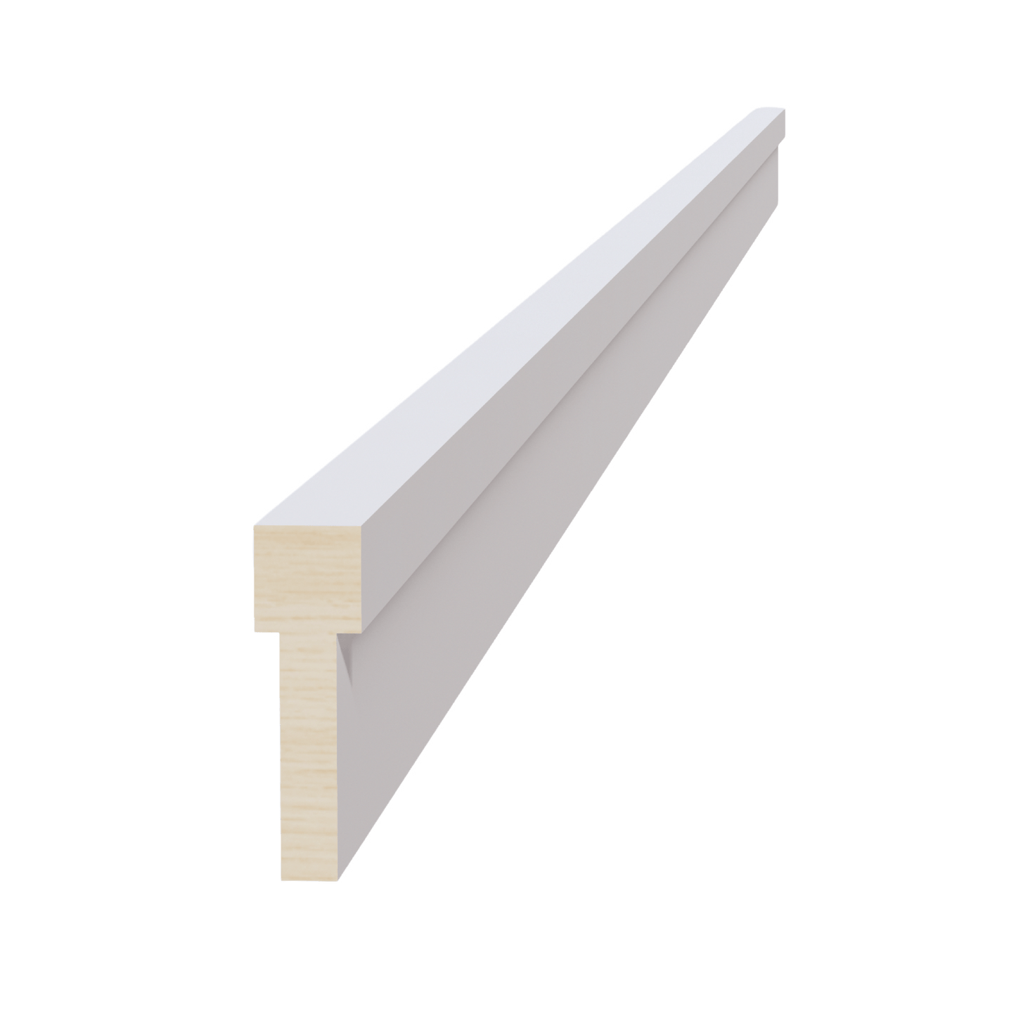 HF - STKM8: Frost White Shaker 96"W x 2 - 1/2"H x 3/4"D Stacking Molding - NextCabinets