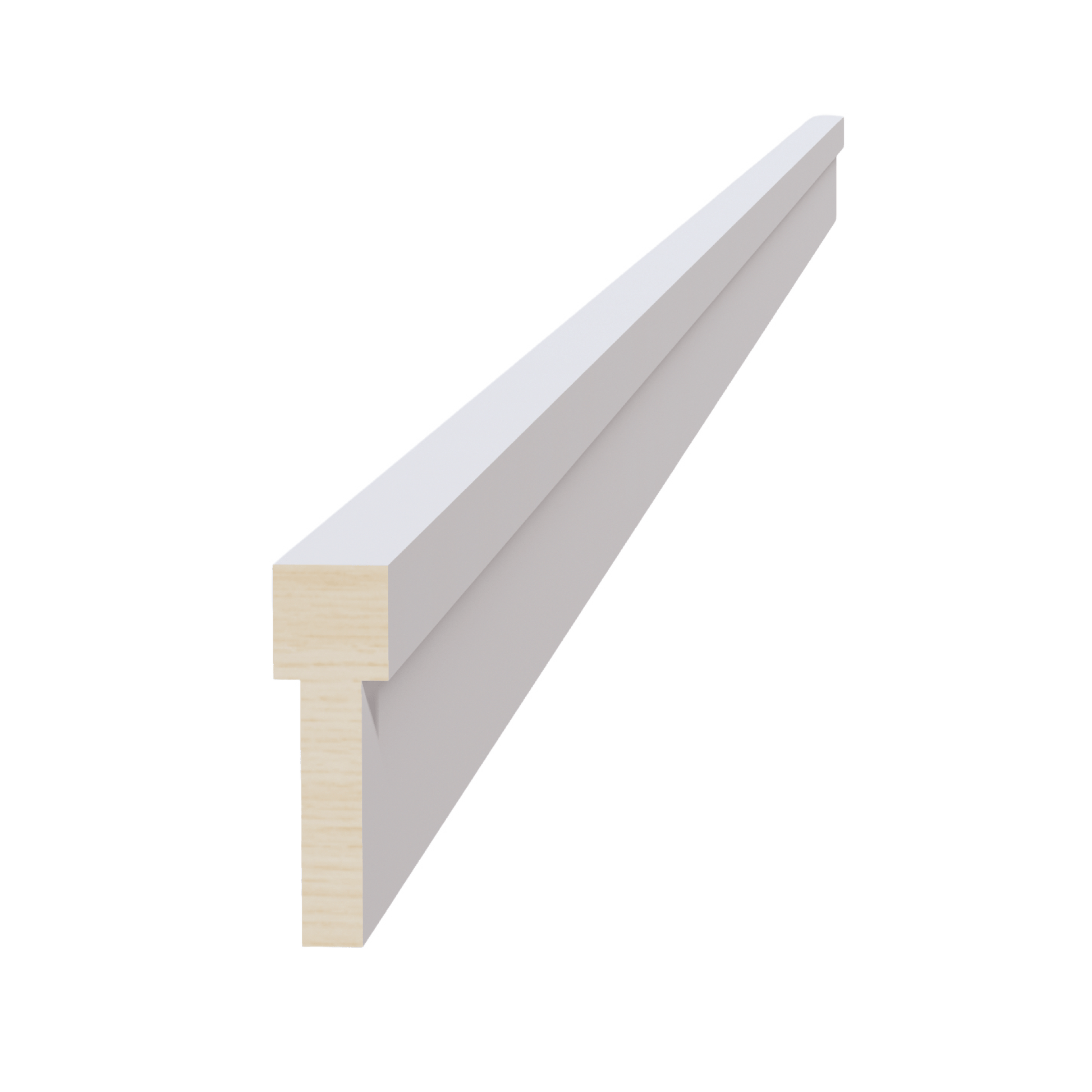 HF - STKM8: Frost White Shaker 96"W x 2 - 1/2"H x 3/4"D Stacking Molding - NextCabinets