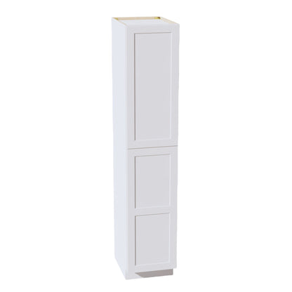 HF - TP1890: Frost White Shaker 18"W x 90"H x 24"D 2 Doors & 5 Shelves Tall Shelf Pantry Cabinets - NextCabinets
