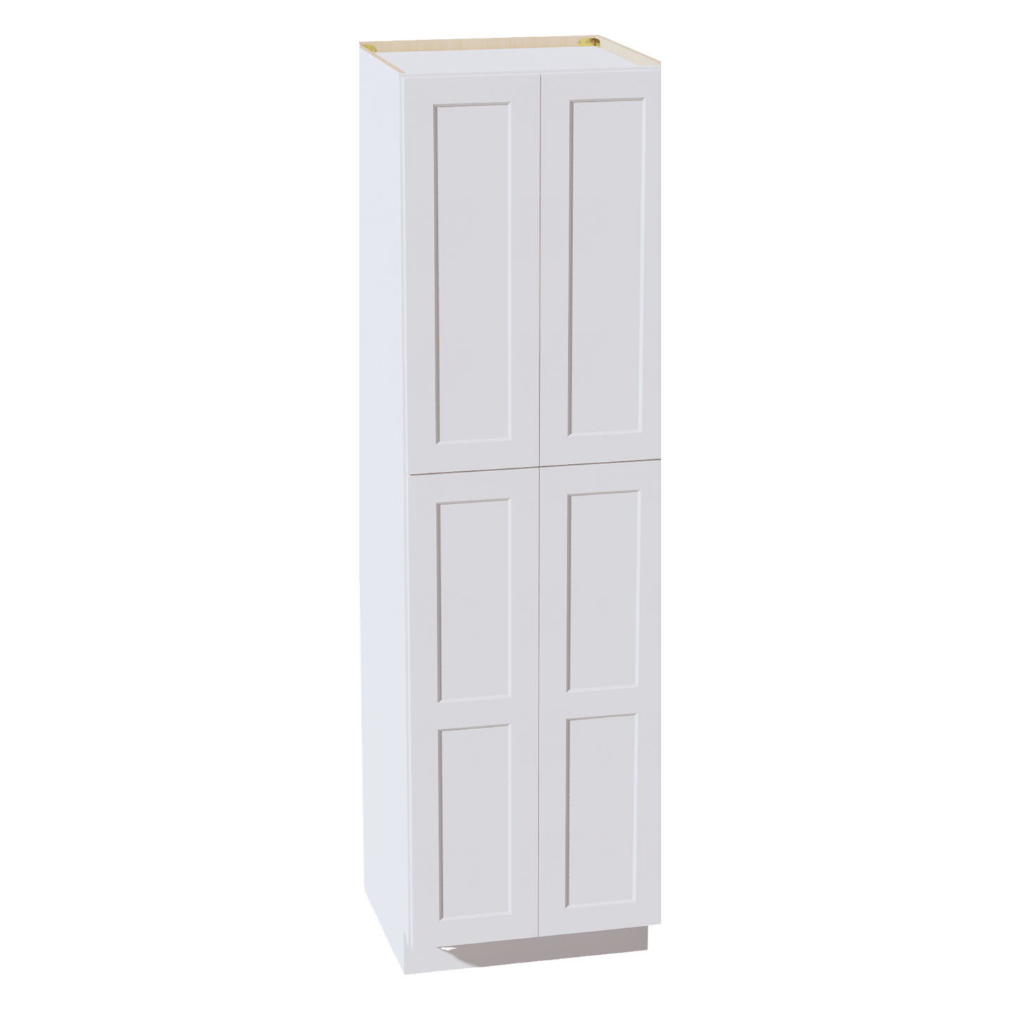 HF - TP2484: Frost White Shaker 24"W x 84"H x 24"D 4 Door & 5 Shelves Tall Shelf Pantry Cabinets - NextCabinets