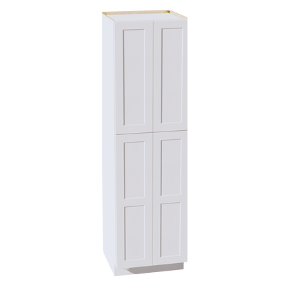 HF - TP2484: Frost White Shaker 24"W x 84"H x 24"D 4 Door & 5 Shelves Tall Shelf Pantry Cabinets - NextCabinets