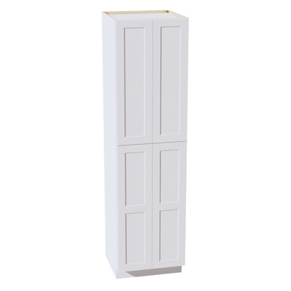 HF - TP2490: Frost White Shaker 24"W x 90"H x 24"D 4 Door & 5 Shelves Tall Shelf Pantry Cabinets - NextCabinets