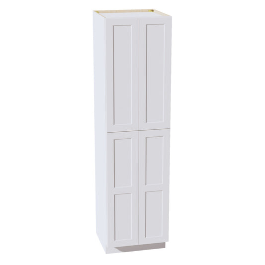 HF - TP2490: Frost White Shaker 24"W x 90"H x 24"D 4 Door & 5 Shelves Tall Shelf Pantry Cabinets - NextCabinets