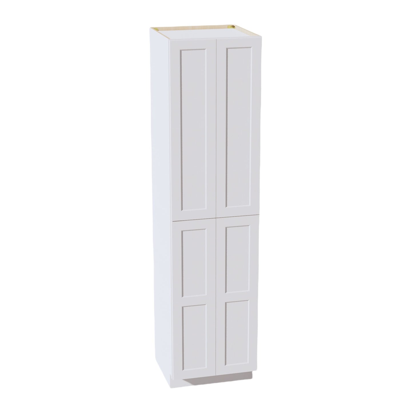 HF - TP2496: Frost White Shaker 24"W x 96"H x 24"D 4 Door & 6 Shelves Tall Shelf Pantry Cabinets - NextCabinets