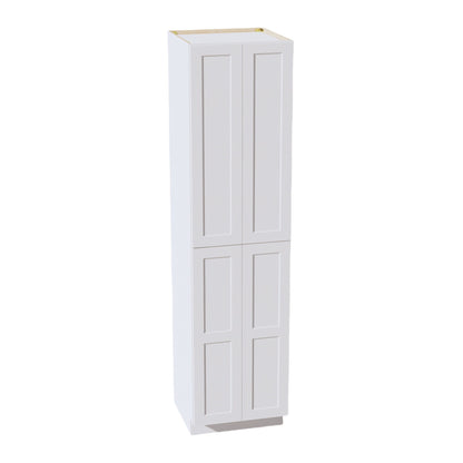 HF - TP2496: Frost White Shaker 24"W x 96"H x 24"D 4 Door & 6 Shelves Tall Shelf Pantry Cabinets - NextCabinets