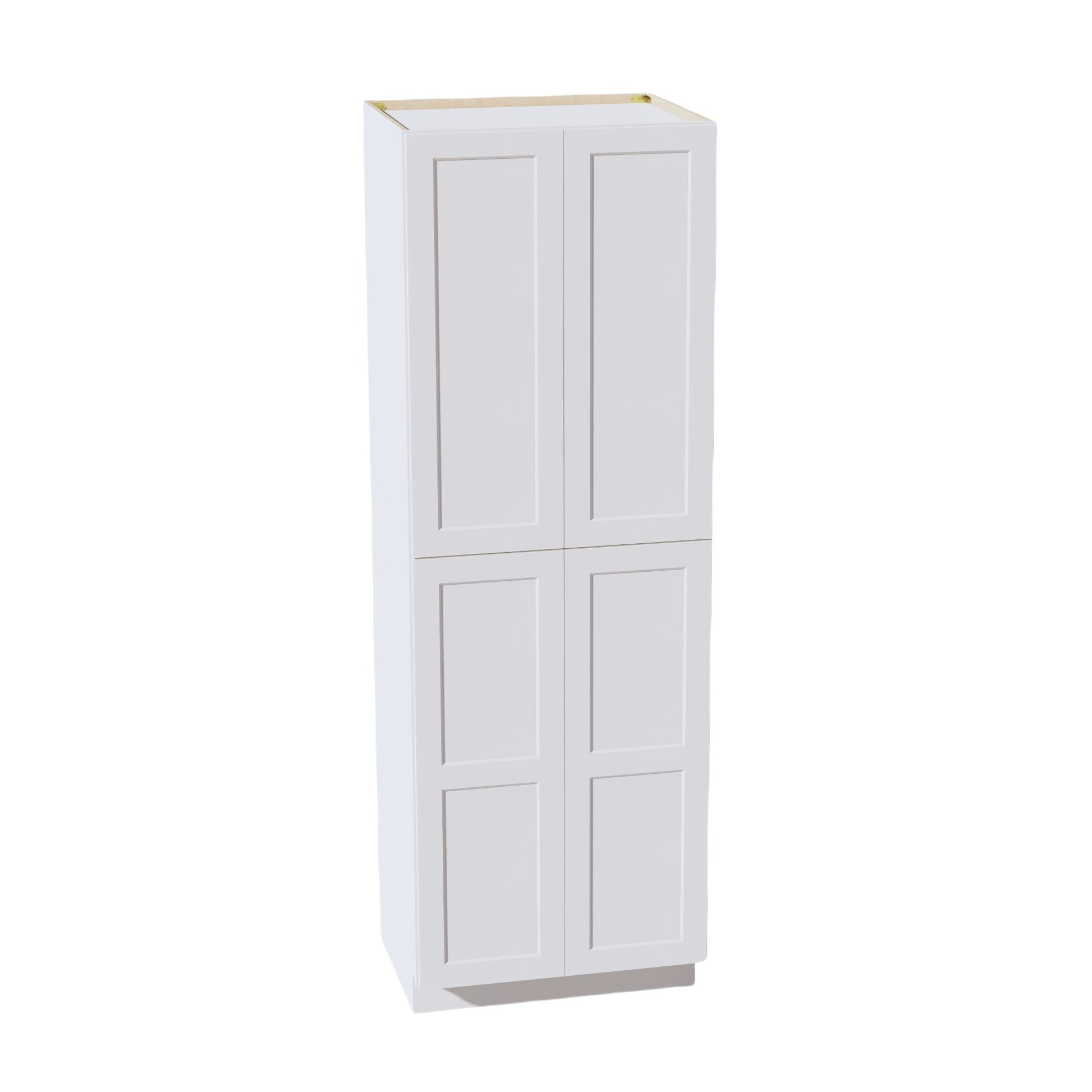 HF - TP3090: Frost White Shaker 30"W x 90"H x 24"D 4 Door & 5 Shelves Tall Shelf Pantry Cabinets - NextCabinets