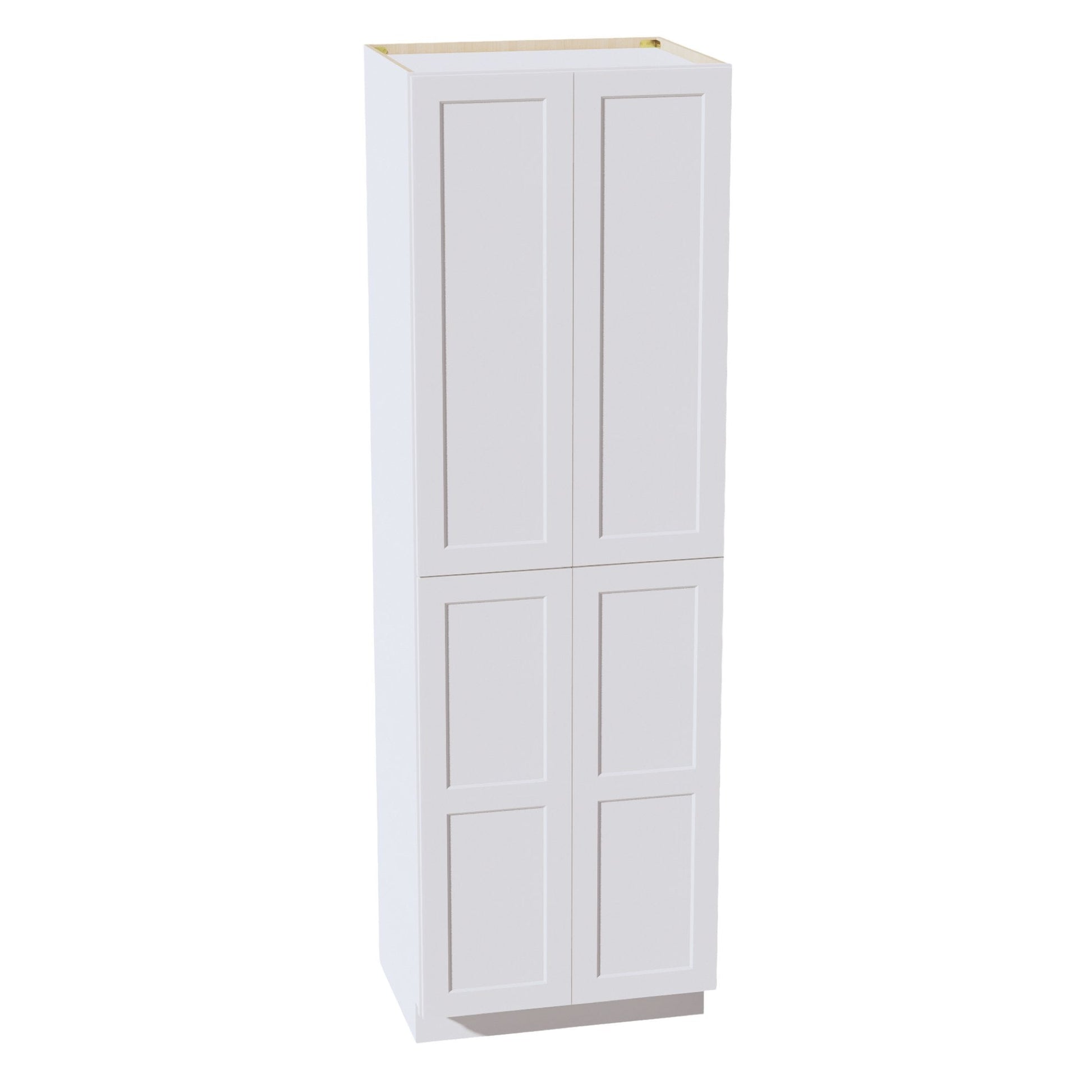HF - TP3096: Frost White Shaker 30"W x 96"H x 24"D 2 Doors & 6 Shelves Tall Shelf Pantry Cabinets - NextCabinets
