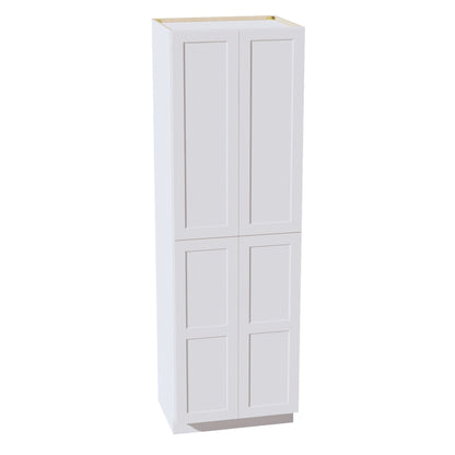 HF - TP3096: Frost White Shaker 30"W x 96"H x 24"D 2 Doors & 6 Shelves Tall Shelf Pantry Cabinets - NextCabinets
