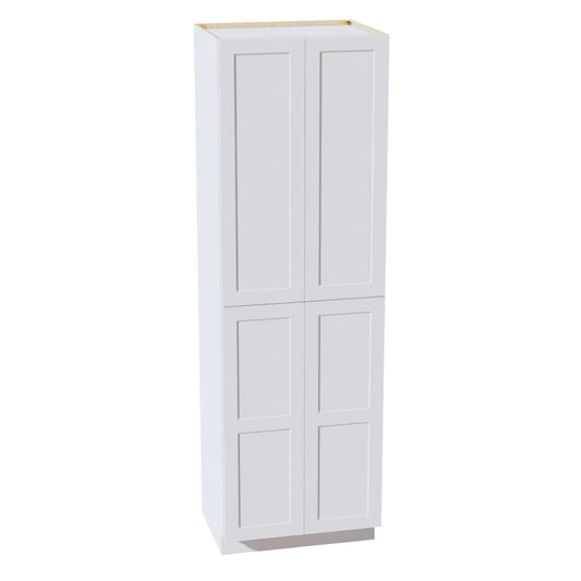 HF - TP3096: Frost White Shaker 30"W x 96"H x 24"D 2 Doors & 6 Shelves Tall Shelf Pantry Cabinets - NextCabinets