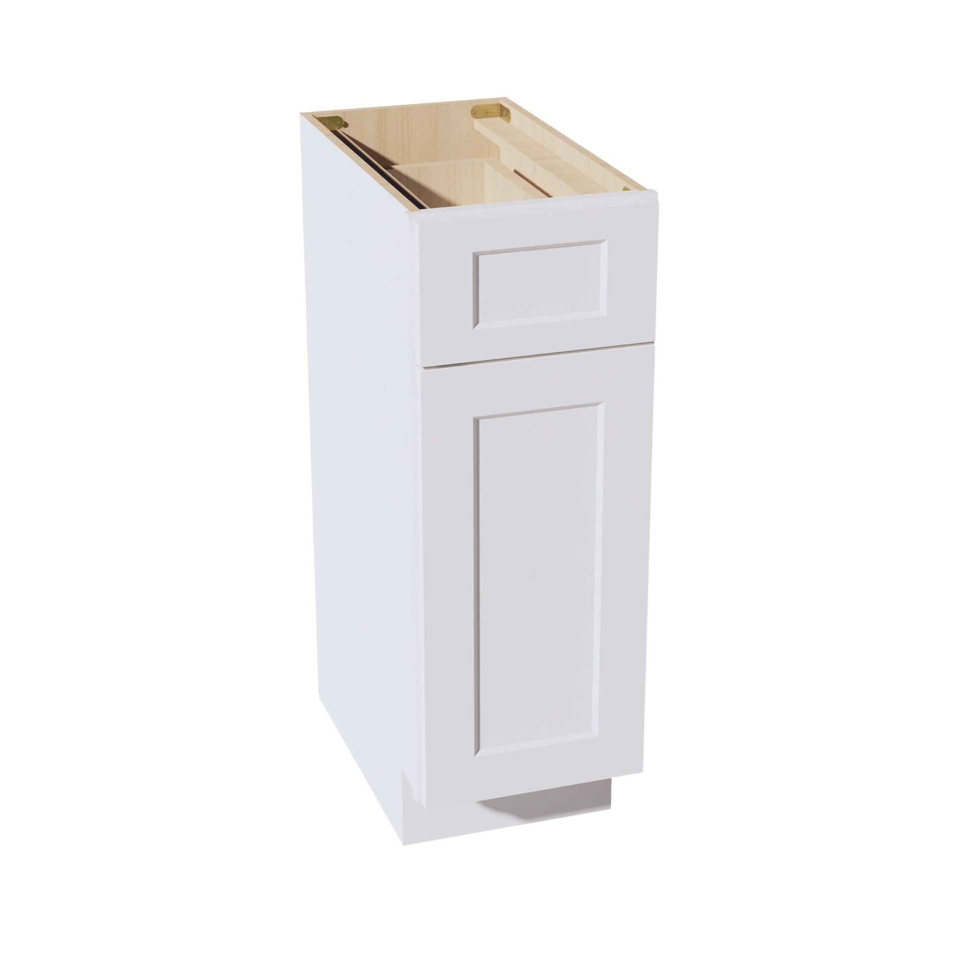 HF - VB1221: Frost White Shaker 12"W x 34 - 1/2"H x 21"D 1 Door & 1 Drawer Single Door Vanity Base Cabinets - NextCabinets