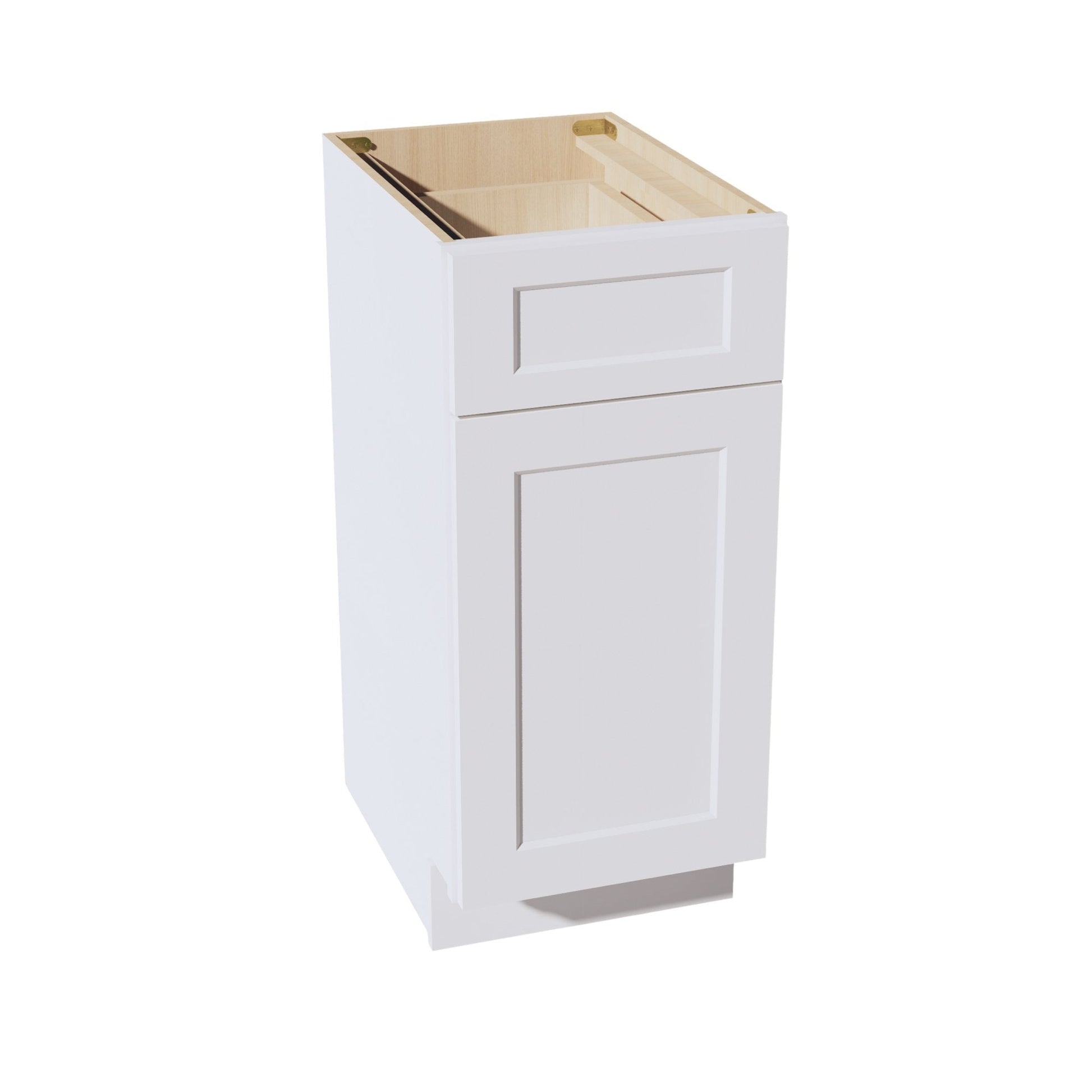 HF - VB1521: Frost White Shaker 15"W x 34 - 1/2"H x 21"D 1 Door & 1 Drawer Single Door Vanity Base Cabinets - NextCabinets