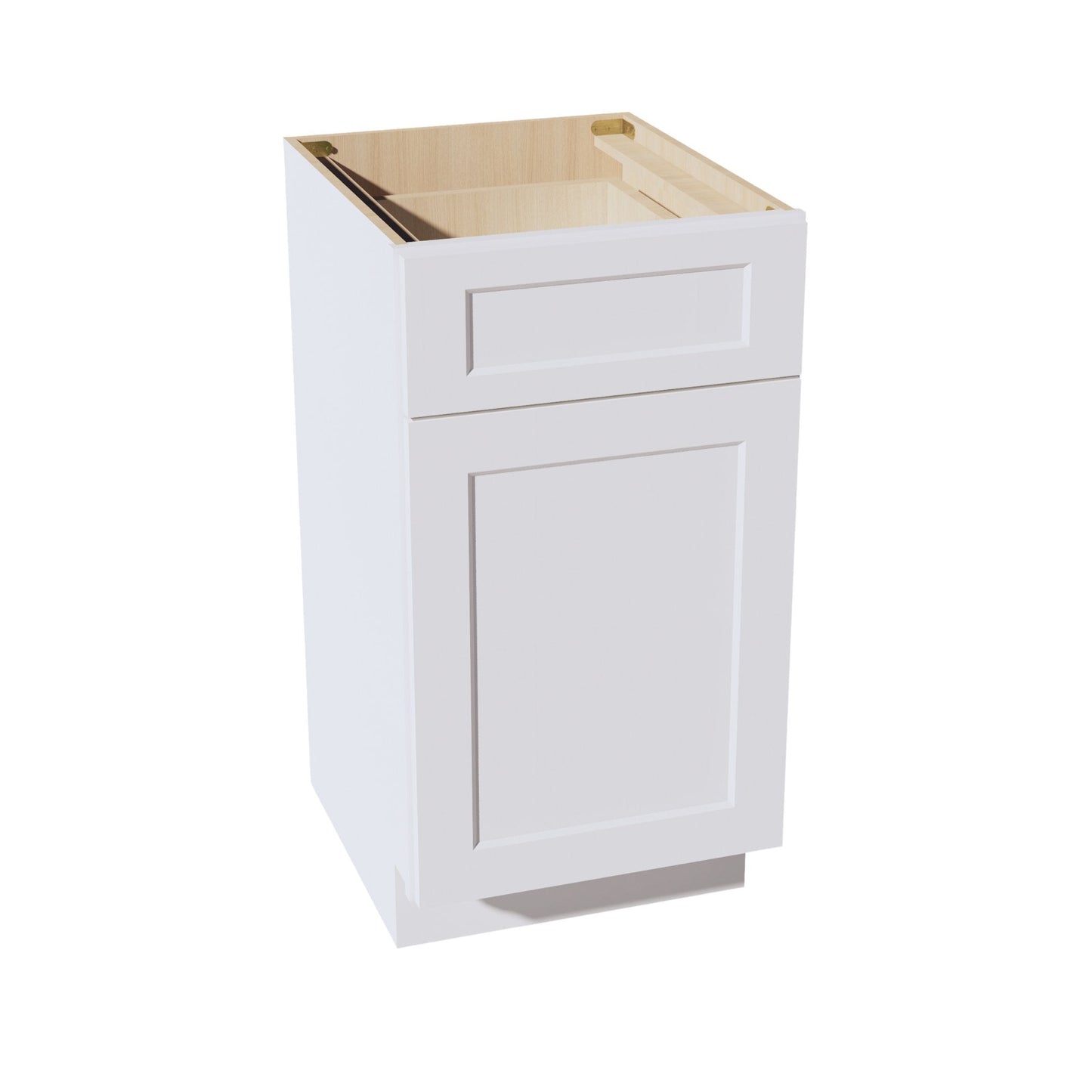 HF - VB1821: Frost White Shaker 18"W x 34 - 1/2"H x 21"D 1 Door & 1 Drawer Single Door Vanity Base Cabinets - NextCabinets