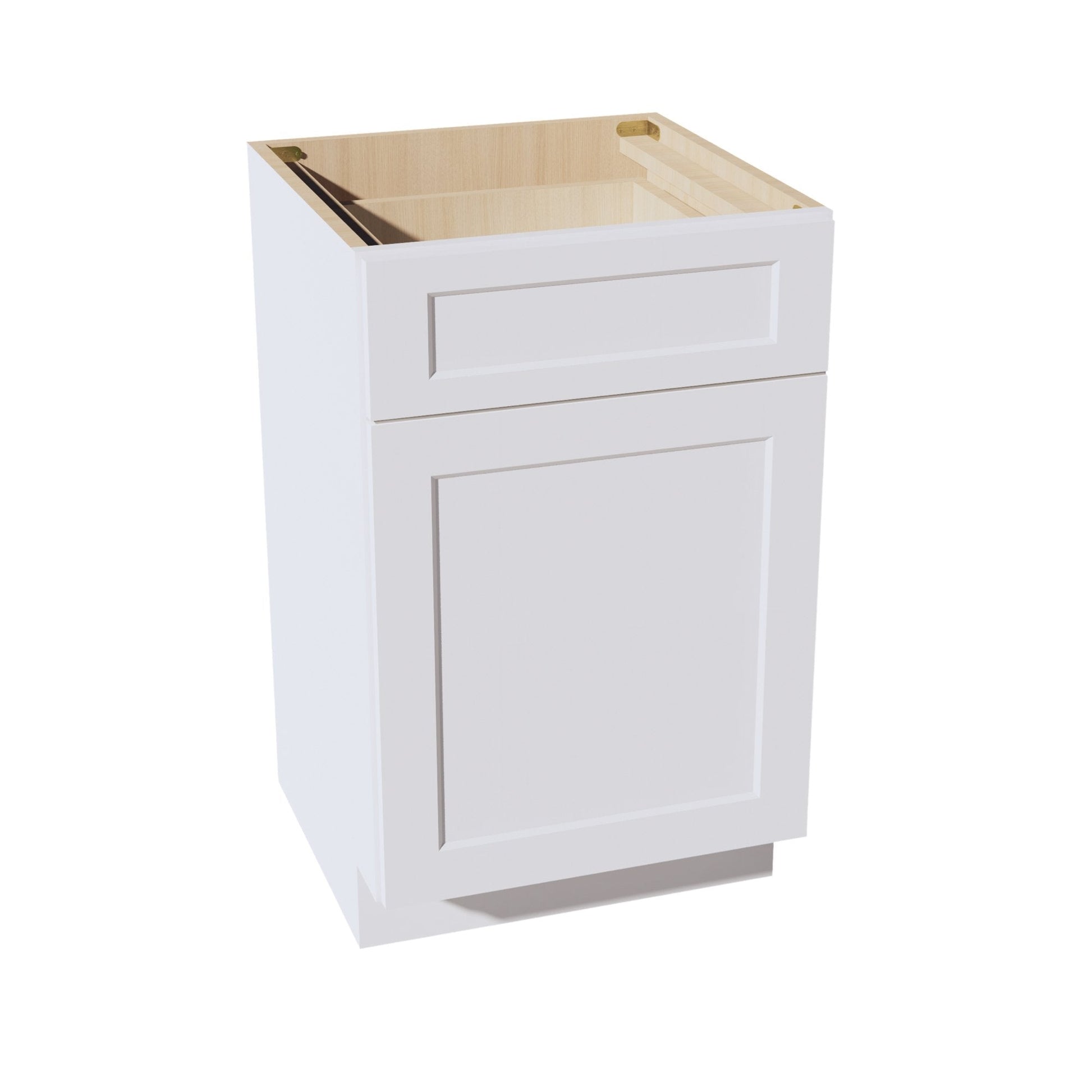HF - VB2121: Frost White Shaker 21"W x 34 - 1/2"H x 21"D 1 Door & 1 Drawer Single Door Vanity Base Cabinets - NextCabinets