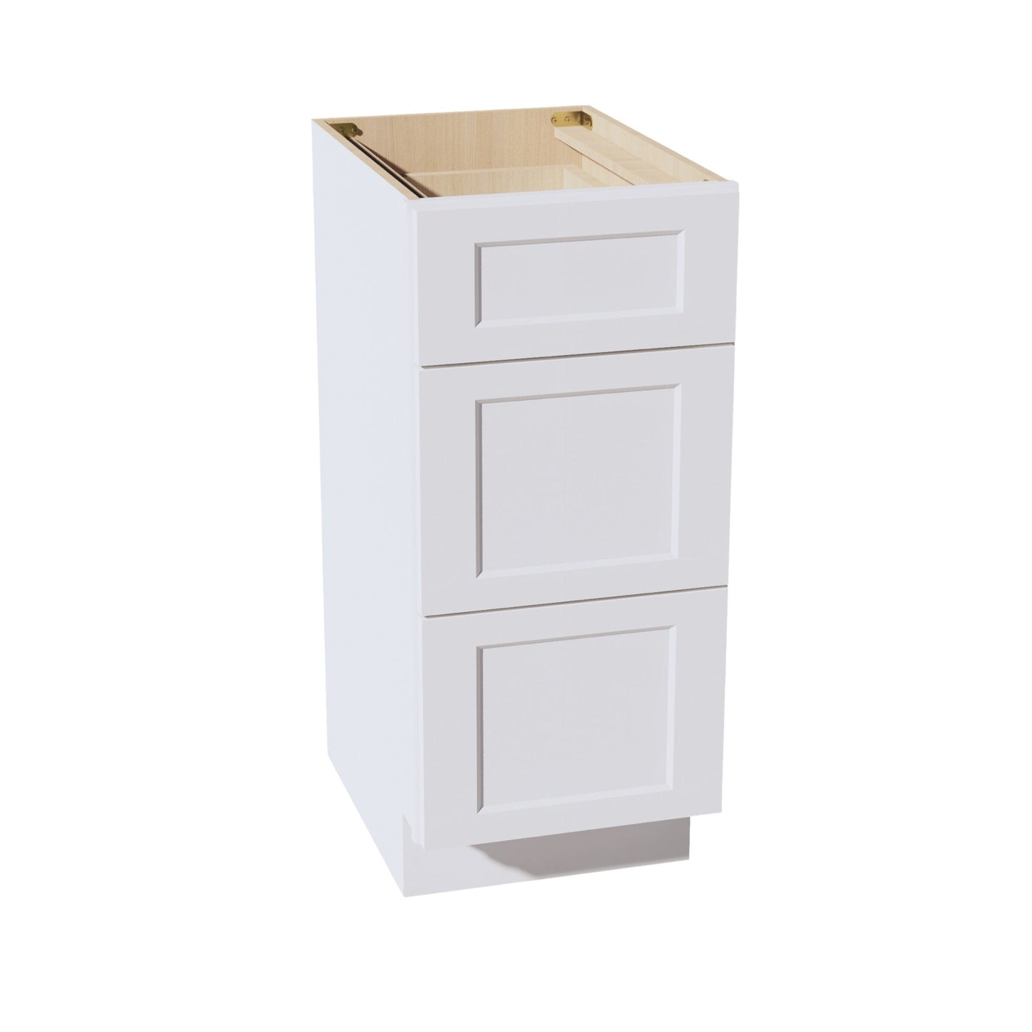 HF - VDB1521: Frost White Shaker 15"W x 34 - 1/2"H x 21"D 3 Drawers Vanity Base Cabinets - NextCabinets