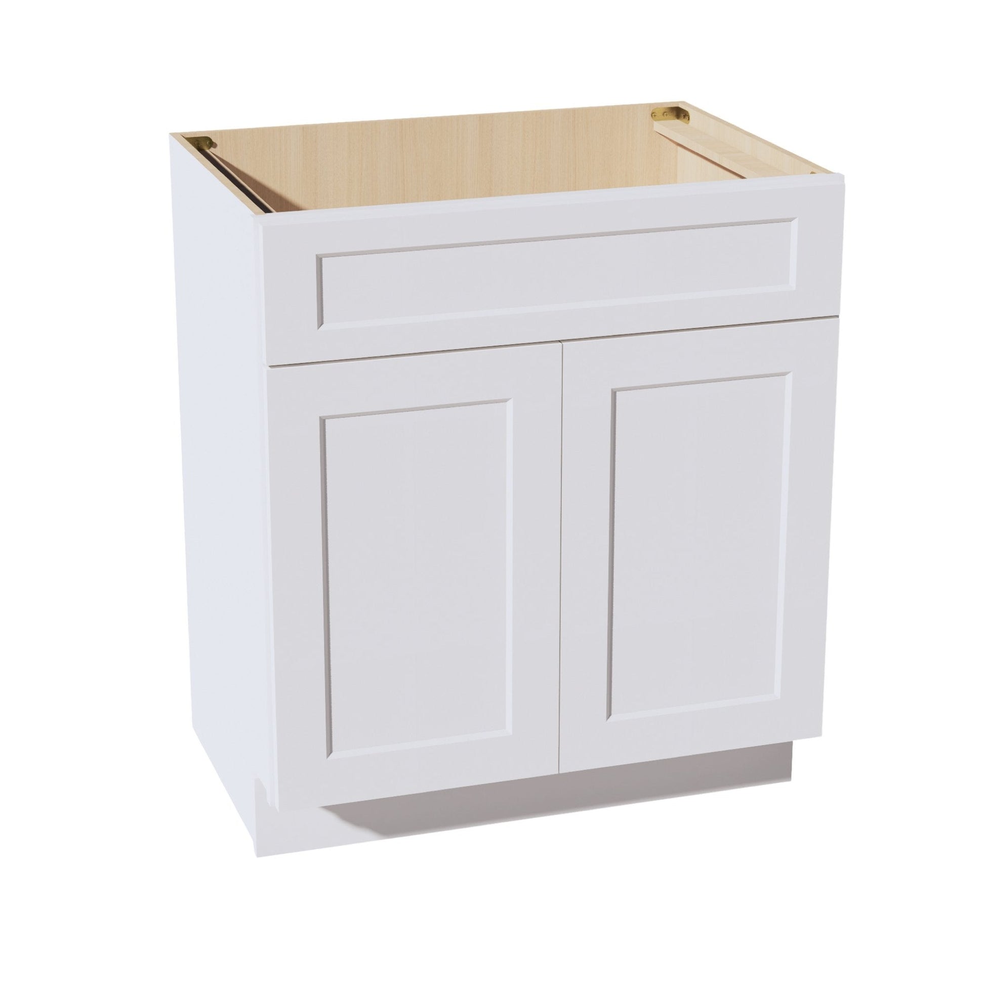 HF - VSB3021: Frost White Shaker 30"W x 34 - 1/2"H x 21"D 2 Doors & 1 False Drawer Vanity Sink Base Cabinets - NextCabinets