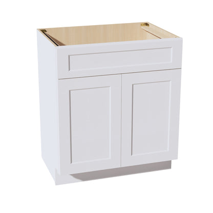 HF - VSB3021: Frost White Shaker 30"W x 34 - 1/2"H x 21"D 2 Doors & 1 False Drawer Vanity Sink Base Cabinets - NextCabinets
