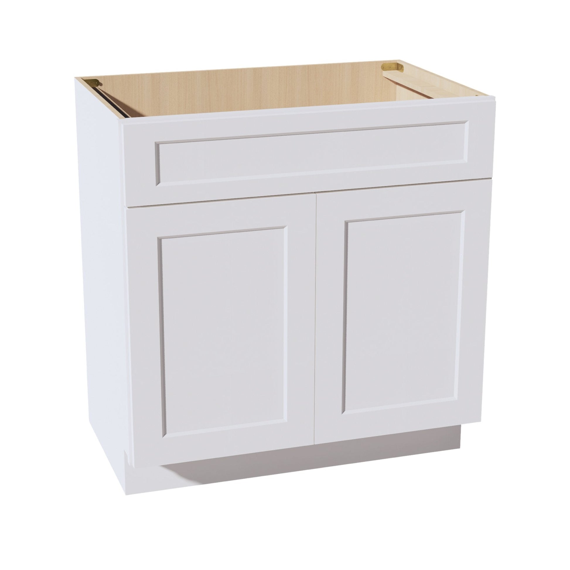 HF - VSB3321: Frost White Shaker 33"W x 34 - 1/2"H x 21"D 2 Doors & 1 False Drawer Vanity Sink Base Cabinets - NextCabinets
