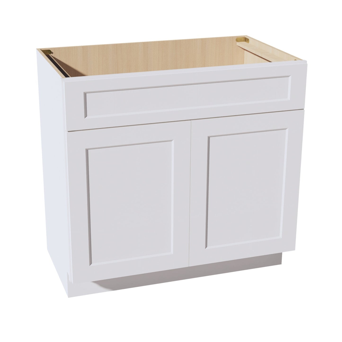 HF - VSB3621: Frost White Shaker 36"W x 34 - 1/2"H x 21"D 2 Doors & 1 False Drawer Vanity Sink Base Cabinets - NextCabinets