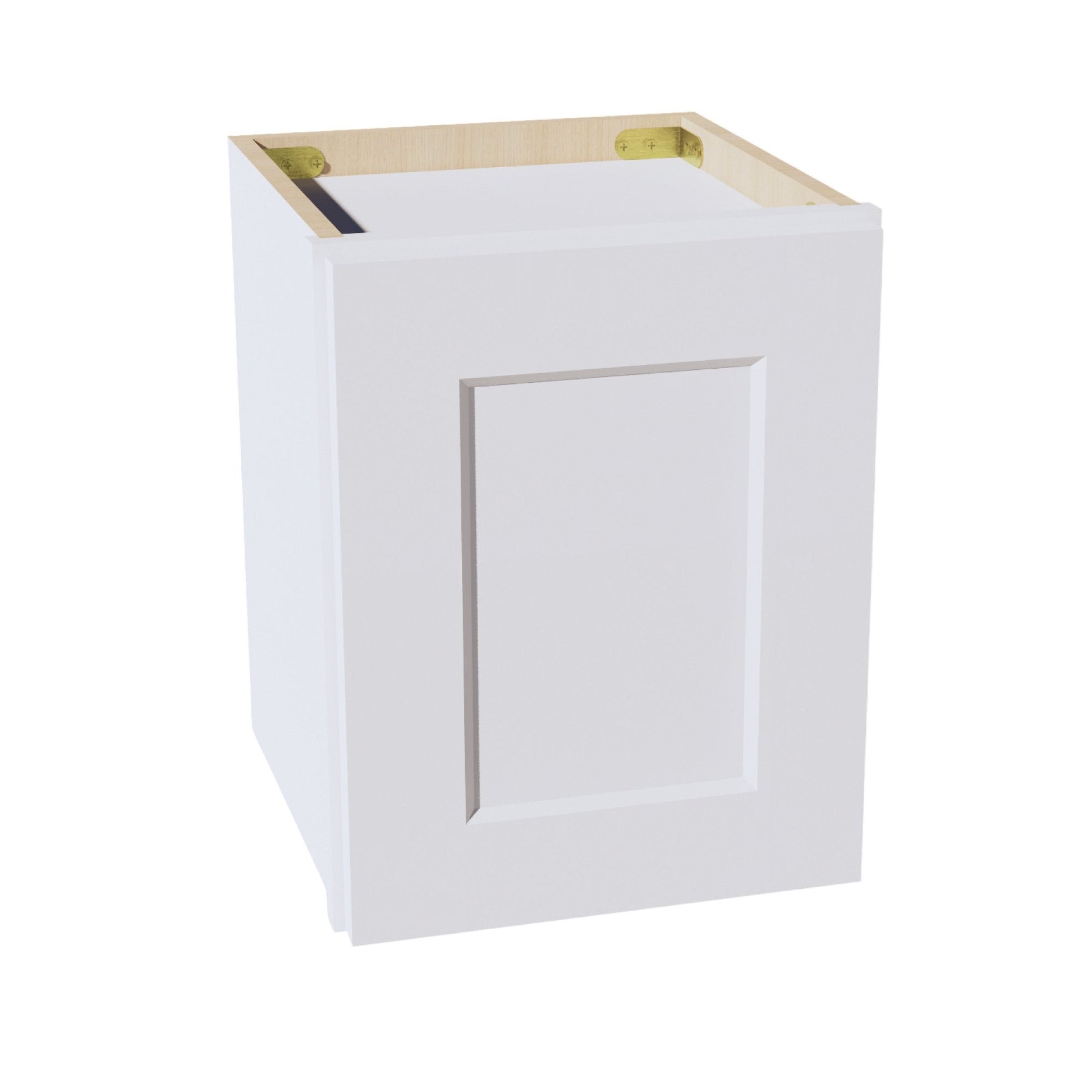 HF - W1215: Frost White Shaker 12"W x 15"H 1 Door Standard Wall Bridge Cabinet - NextCabinets