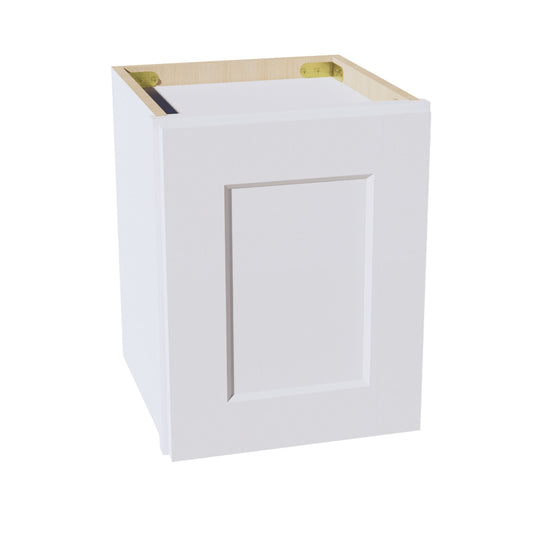 HF - W1215: Frost White Shaker 12"W x 15"H 1 Door Standard Wall Bridge Cabinet - NextCabinets