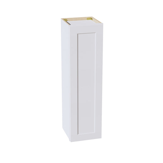 HF - W1242: Frost White Shaker 12"W x 42"H 1 Door & 3 Shelves Standard Wall Cabinet - NextCabinets