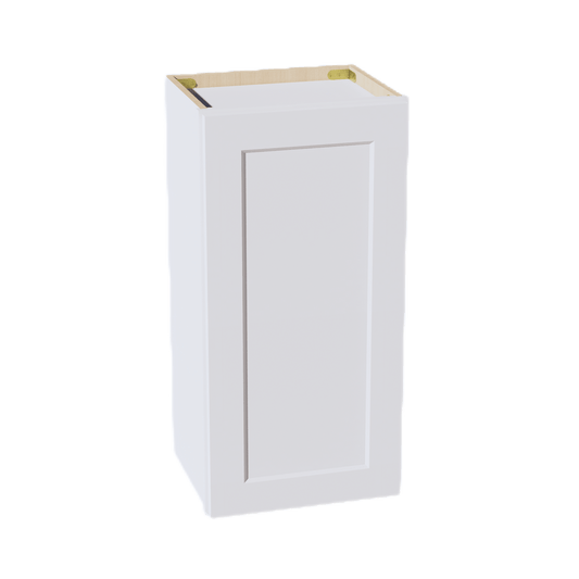 HF - W1530: Frost White Shaker 15"W x 30"H 1 Door & 2 Shelves Standard Wall Cabinet - NextCabinets