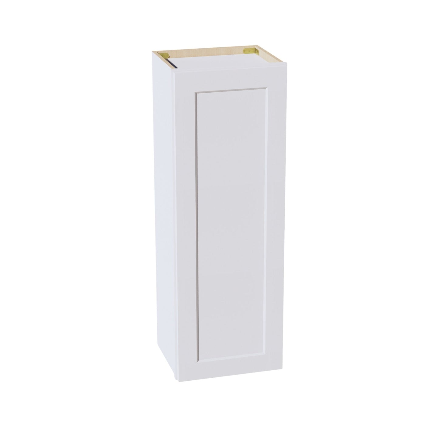 HF - W1542: Frost White Shaker 15"W x 42"H 1 Door & 3 Shelves Standard Wall Cabinet - NextCabinets