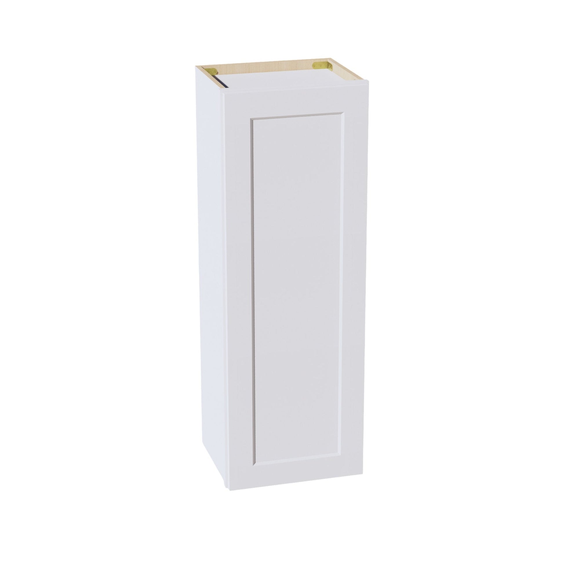 HF - W1542: Frost White Shaker 15"W x 42"H 1 Door & 3 Shelves Standard Wall Cabinet - NextCabinets