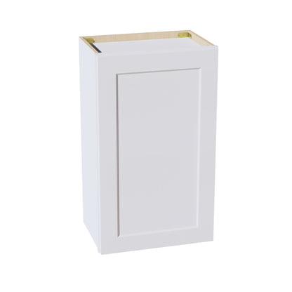 HF - W1830: Frost White Shaker 18"W x 30"H 1 Door & 2 Shelves Standard Wall Cabinet - NextCabinets