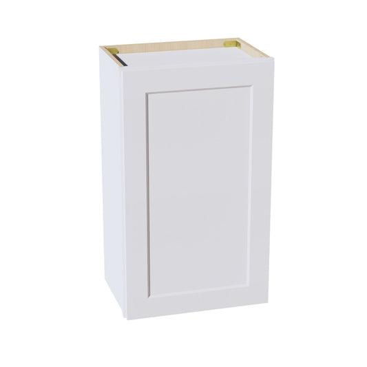 HF - W1830: Frost White Shaker 18"W x 30"H 1 Door & 2 Shelves Standard Wall Cabinet - NextCabinets