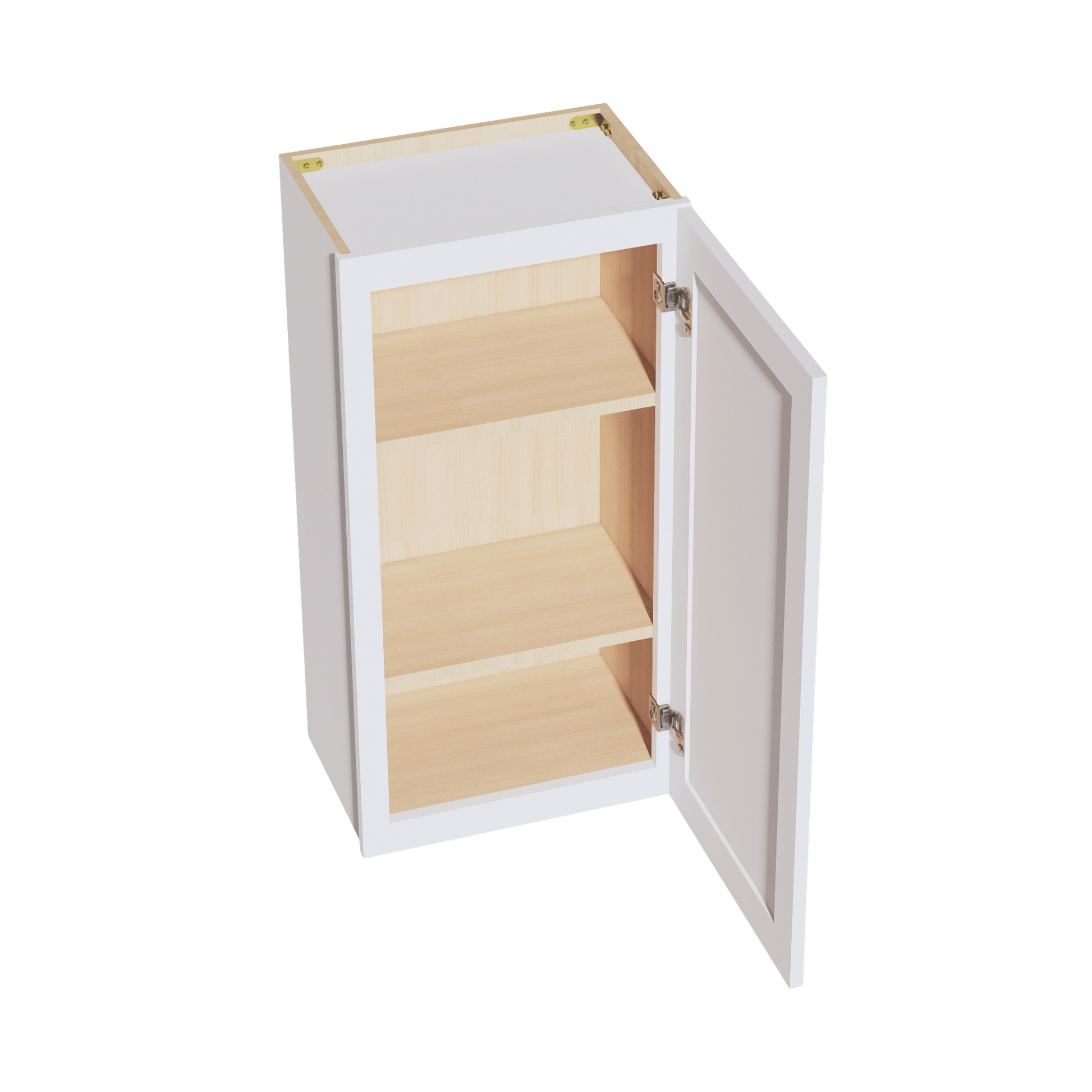 HF - W1836: Frost White Shaker 18"W x 36"H 1 Door & 2 Shelves Standard Wall Cabinet - NextCabinets