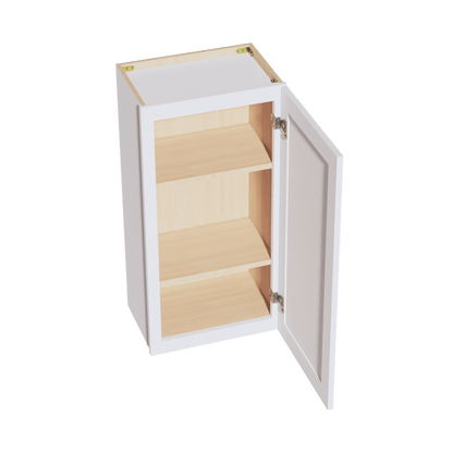 HF - W1836: Frost White Shaker 18"W x 36"H 1 Door & 2 Shelves Standard Wall Cabinet - NextCabinets