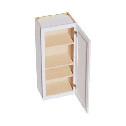 HF - W1842: Frost White Shaker 18"W x 42"H 1 Door & 3 Shelves Standard Wall Cabinet - NextCabinets